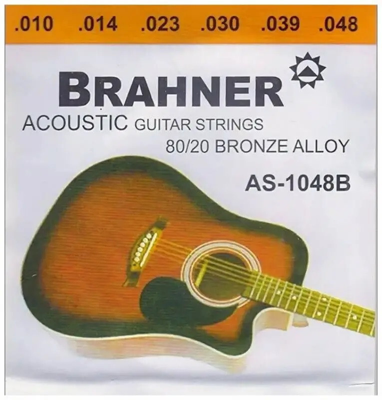 Комплект струн для акустических гитар BRAHNER AS-1048B, калибр 10-48  #1