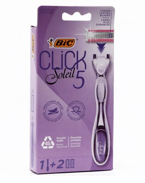 BIC Бритва женская BIC Click 5 Soleil, 5 лезвий, плавающая головка, сменные кассеты 2 шт  #1