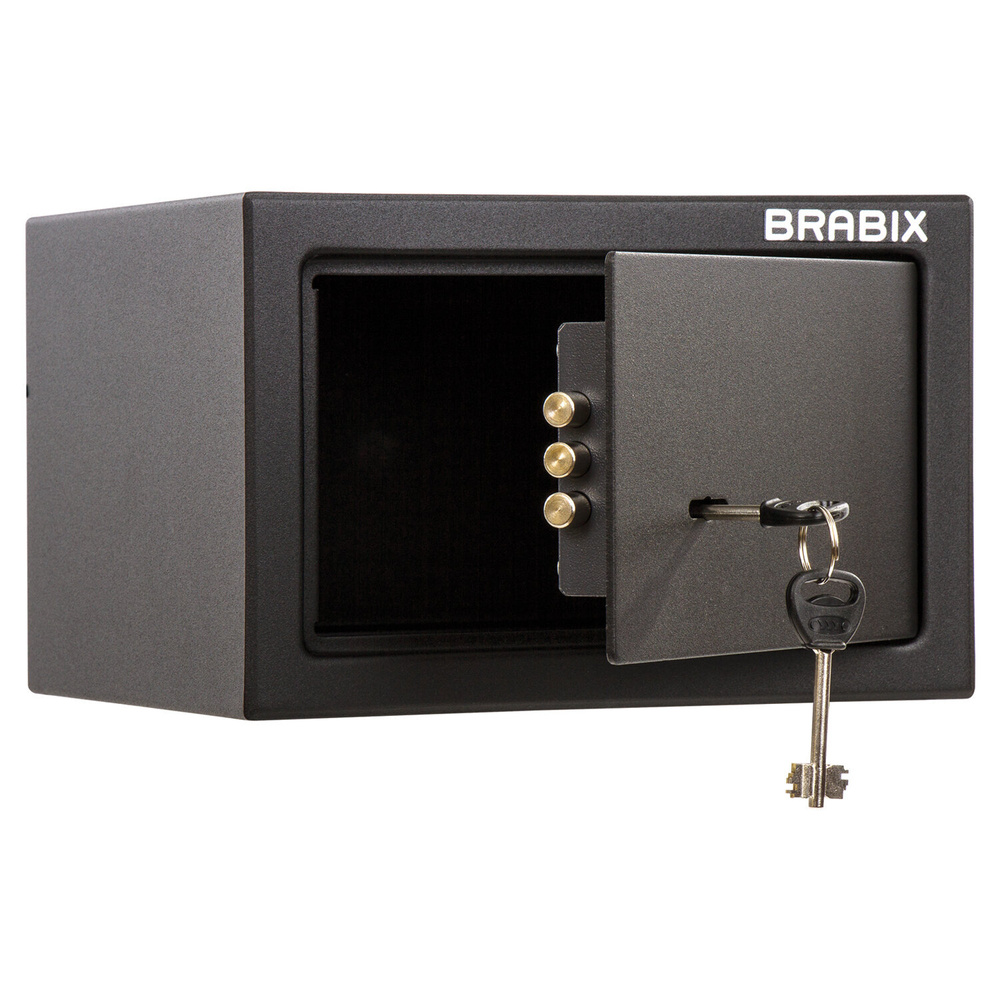 Сейф мебельный Brabix "SF-170KL" 170х260х230 мм, ключевой замок, черный (S103BR210514)  #1
