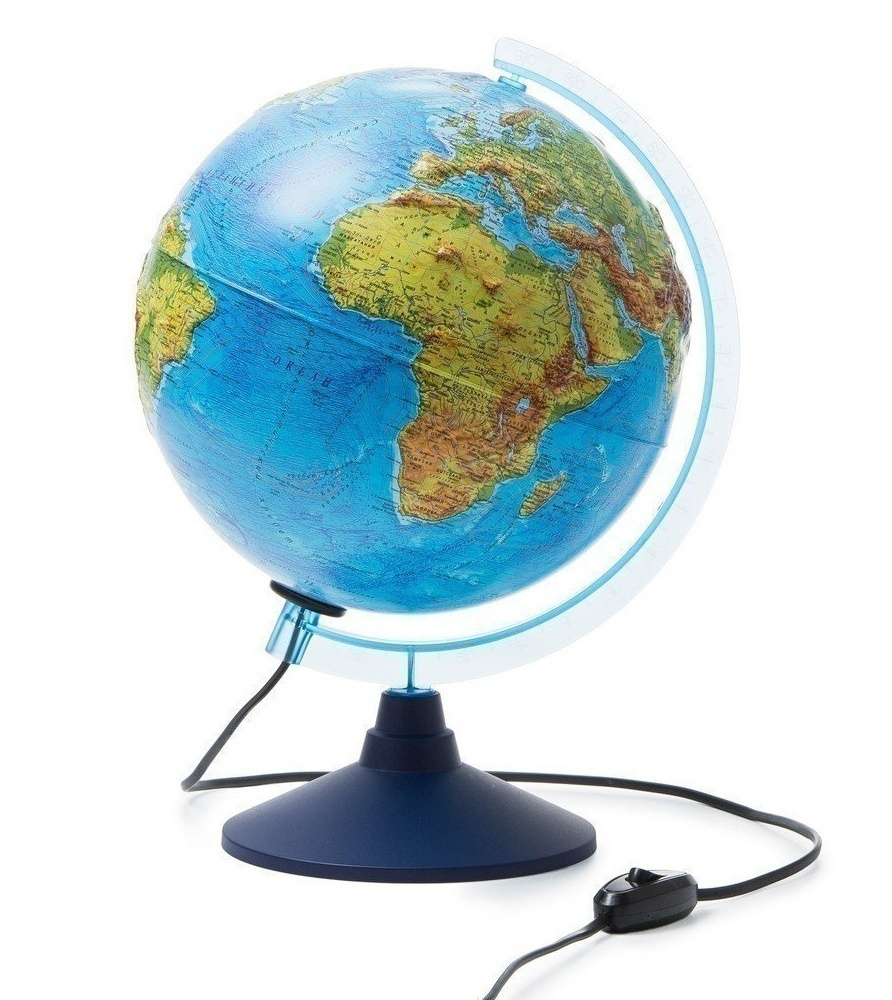 Глобус Globen Физико-политический рельефный, с подсветкой, 250 мм (INT12500286)  #1