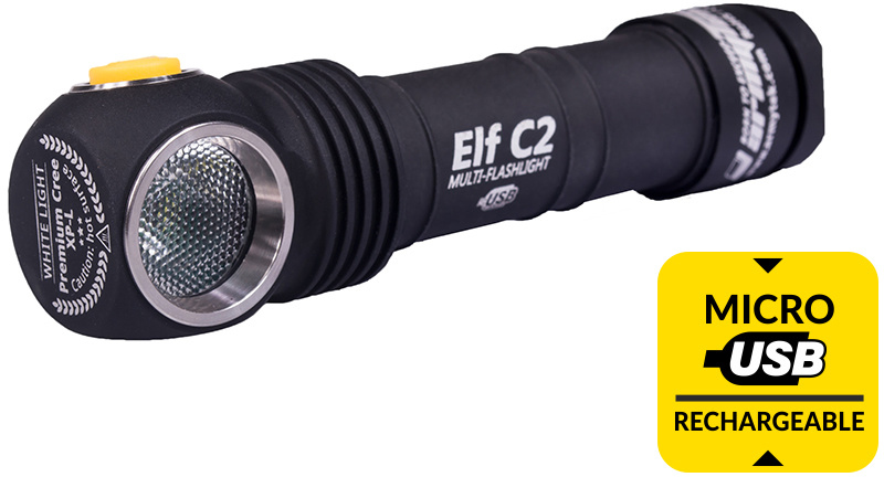 Налобный фонарь Armytek Elf C2 XP-L USB теплый свет (светодиод Samsung LH351D)  #1