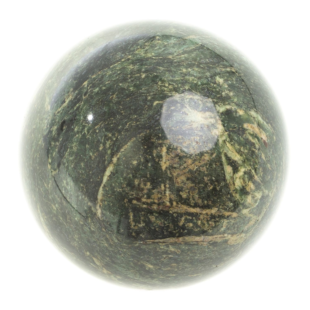 Шар из темно-зеленого змеевика 7 см / шар декоративный / сувенир из камня  #1