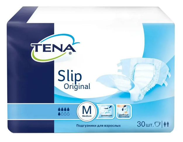 Подгузники для взрослых Tena Slip Original M, рекомендуемый объем талии до 120 см, 30 шт.  #1