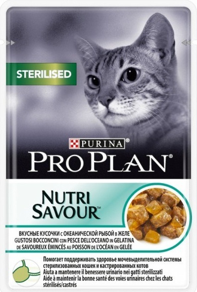 Влажный корм для кошек Purina ProPlan Nutri Savour для стерилизованных океаническая рыба в желе 85г  #1