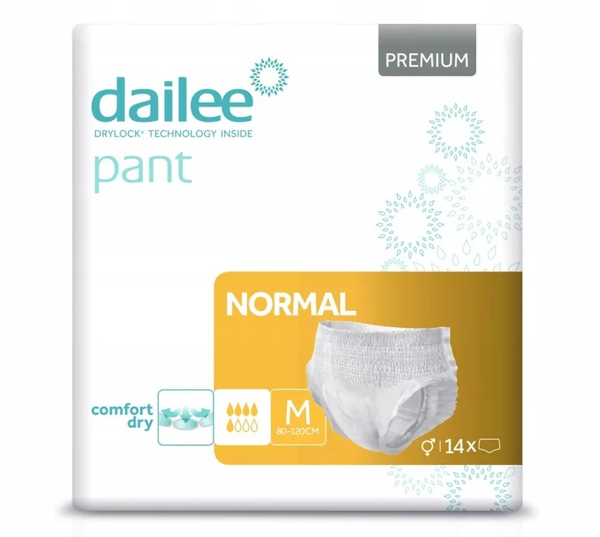 Подгузники-трусы для взрослых Dailee Pant Premium Normal M, обхват 80-120 см, 14 шт.  #1