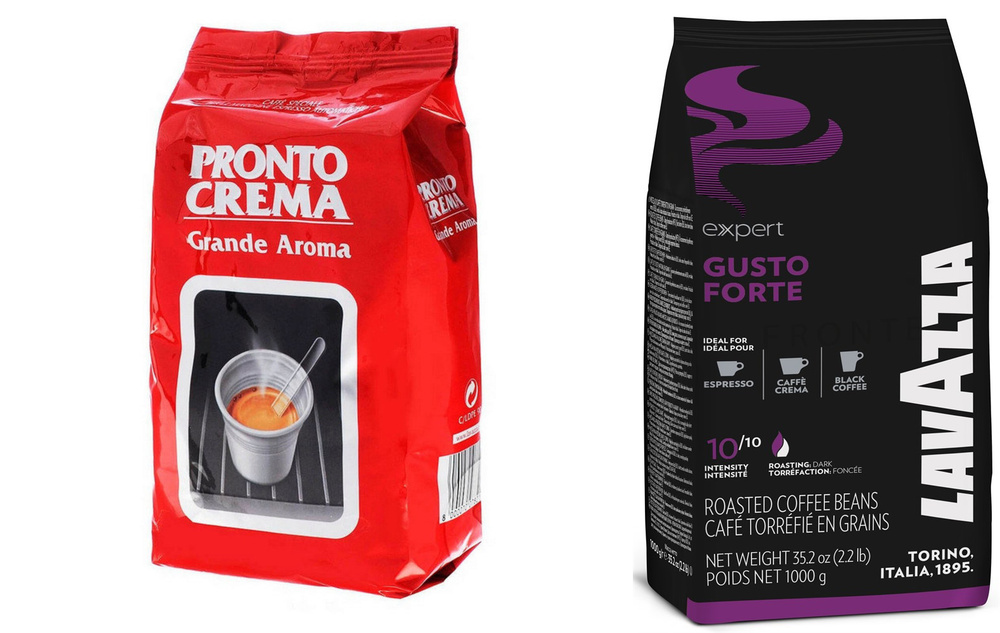 Кофе в зернах Lavazza Gusto Forte и Pronto Crema Grande Aroma по 1 кг - 2 шт #1