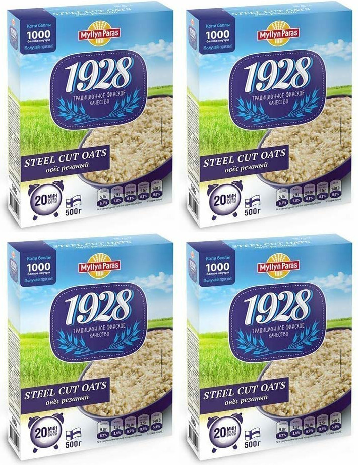 Овес Myllyn Paras Steel Cut Oats резаный, комплект: 4 упаковки по 500 г  #1