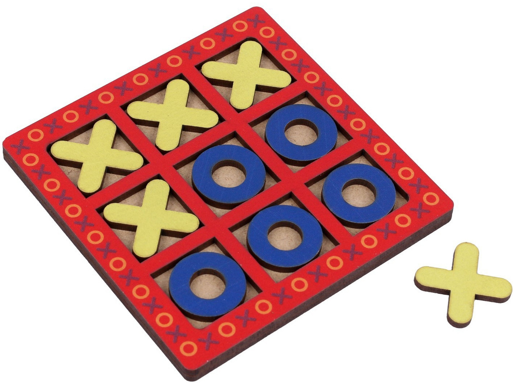 Настольная игра-головоломка Smile Decor "Крестики-нолики" из дерева, логическая игра для двоих, деревянная #1