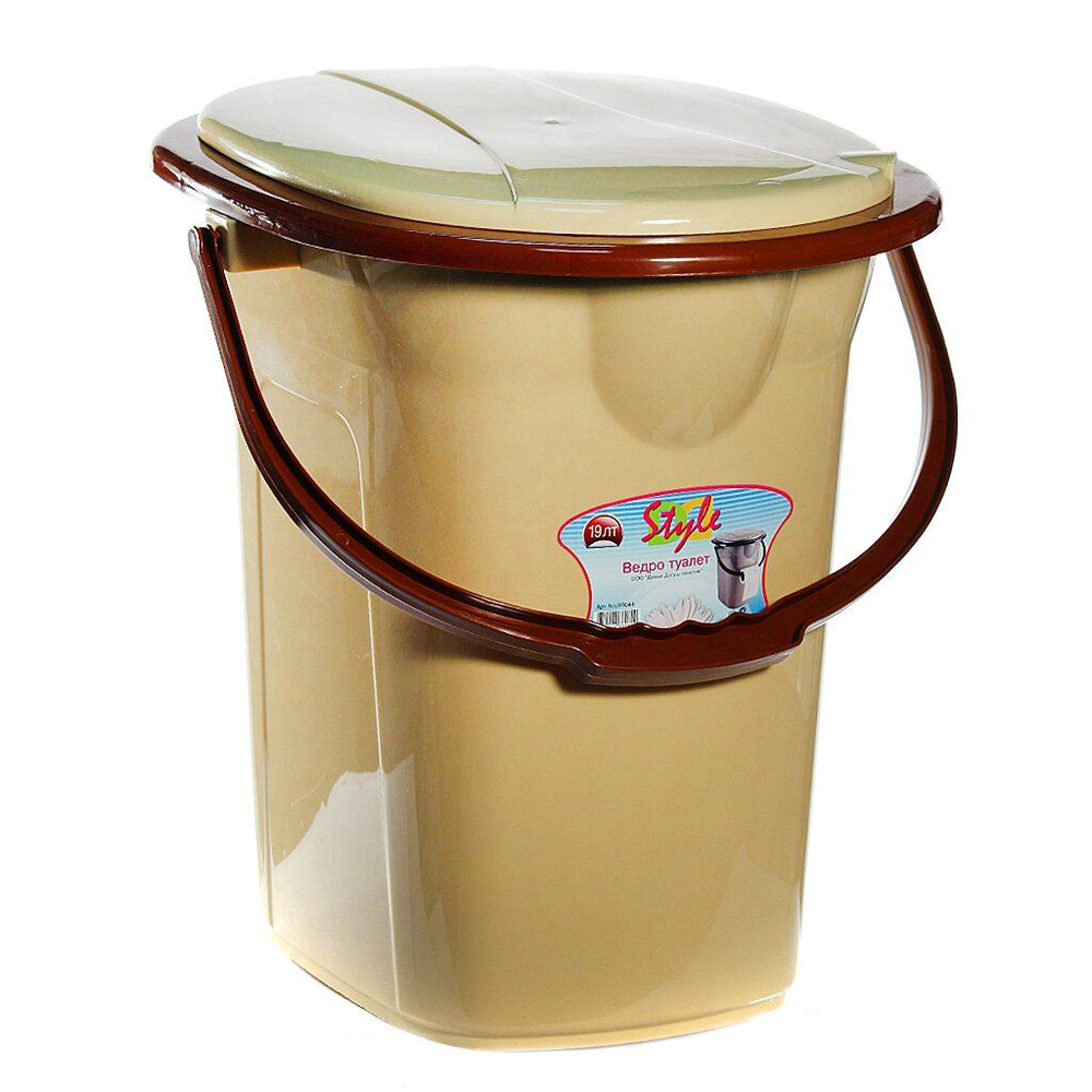 Ведро-туалет пластик, 19 л, молочный в ассортименте, DDStyle, Дуня ...