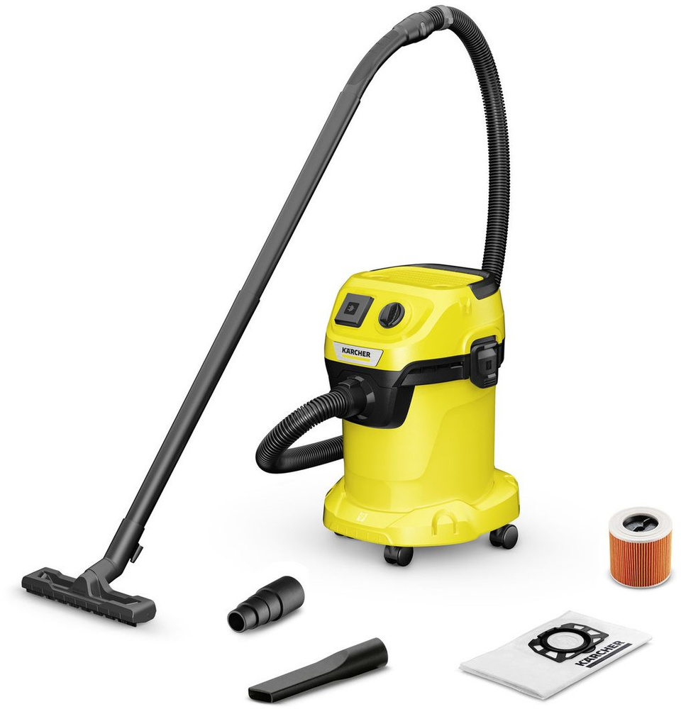 Строительный пылесос Karcher WD 2 / WD 2 Plus S / WD 17 л, 1000 Вт купить  по низкой цене с доставкой в интернет-магазине OZON (697519265)