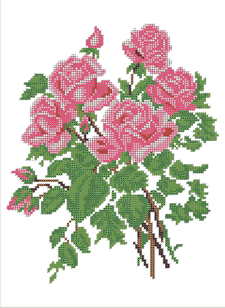 Схема для вышивания бисером Светлица (без бисера), картина "Букет роз" 22*30см  #1