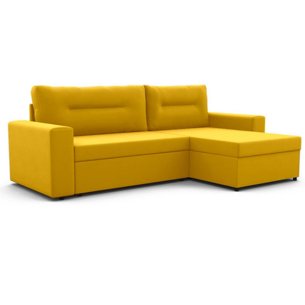 Угловой диван Скандинавия Правый ФОКУС- мебельная фабрика 228х148х86 см желтый текстурный  #1