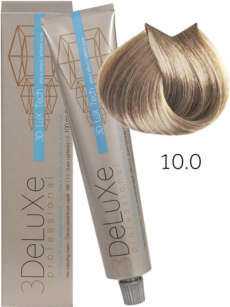 3DELUXE PROFESSIONAL 10.0 Крем-краска для волос ПЛАТИНОВЫЙ БЛОНДИН, 100мл  #1