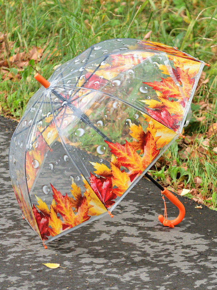 Зонт детский для девочки, зонтик прозрачный полуавтомат  #1