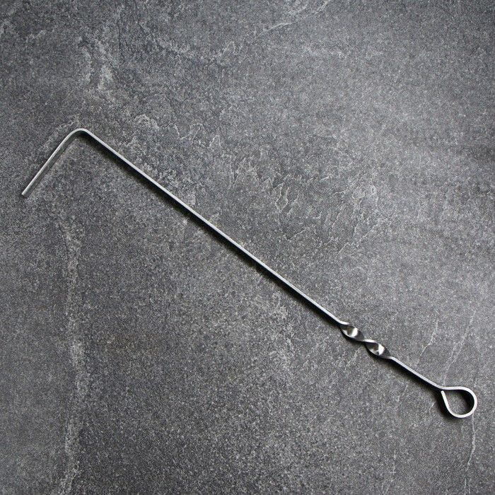 Кочерга из нержавеющей стали, ручка - кольцо, ширина - 12 мм, 47 см  #1