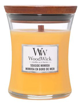 Свеча ароматическая Woodwick с деревянным фитилем Прибрежная Мимоза средняя  #1