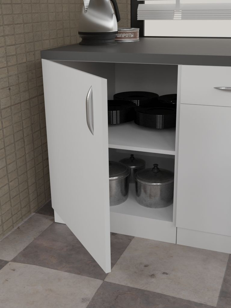 Кухонный модуль напольный шкаф 60х58х82 Белый Столешница в комплект НЕ ВХОДИТ!!!!  #1