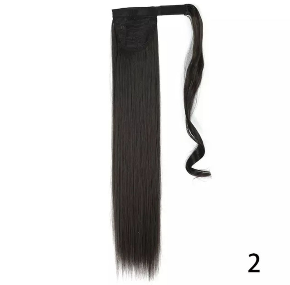 Накладной хвост для волос Шиньон на заколке с маскирующей прядью 55 см  #1