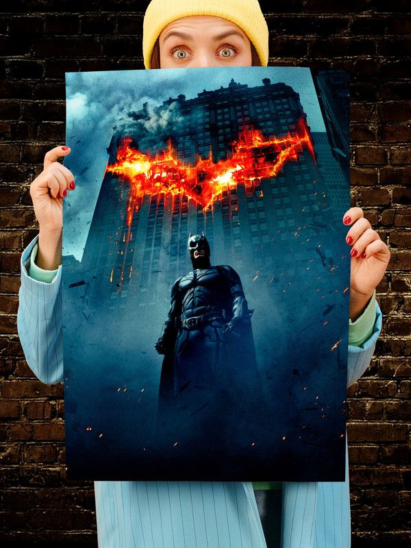 Постер интерьерный Темный рыцарь, 70х46 см. Матовый яркий. Бэтмен  #1