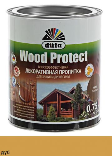 Пропитка декоративная для защиты древесины Dufa Wood Protect дуб 0,75 л.  #1