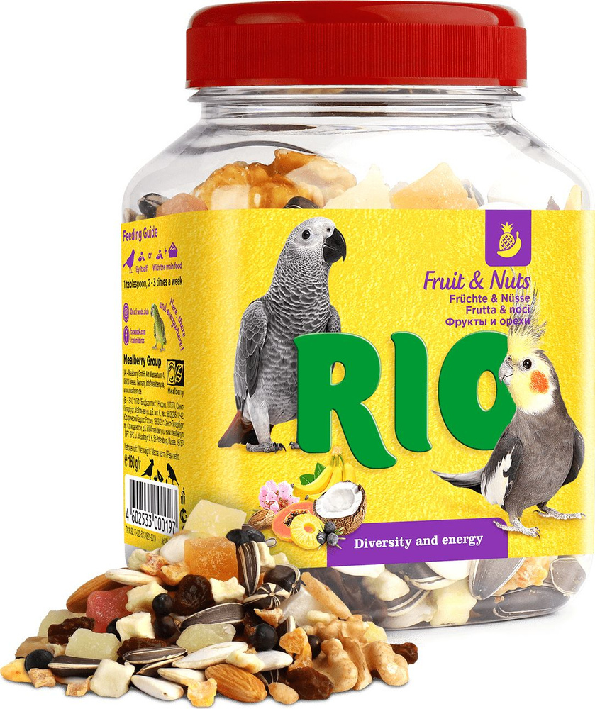 Лакомство для птиц RIO / Рио Fruit & Nuts Diversity and energy для средних и крупных попугаев с фруктами #1