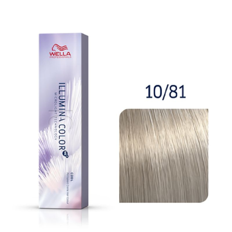 Wella Professionals Illumina Color Профессиональная стойкая крем-краска для волос 10/81 яркий блонд жемчужно #1