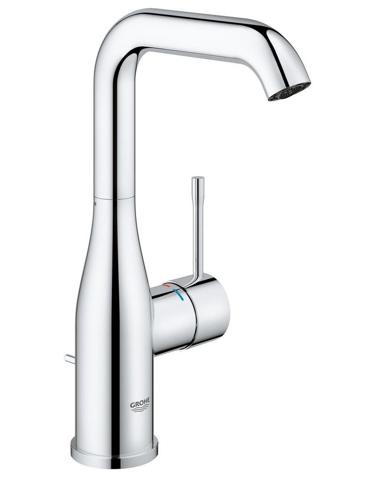 Смеситель для раковины GROHE Essence+ с донным клапаном и высоким изливом, хром (32628001)  #1