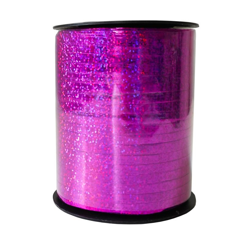 Лента для шаров и подарков / Голография розовая / 0,5 см * 400 м  #1