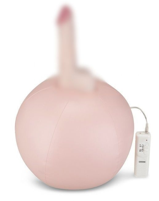 Lux Fetish Надувной секс-мяч с реалистичным вибратором с портативным проводным пультом дистанционного #1