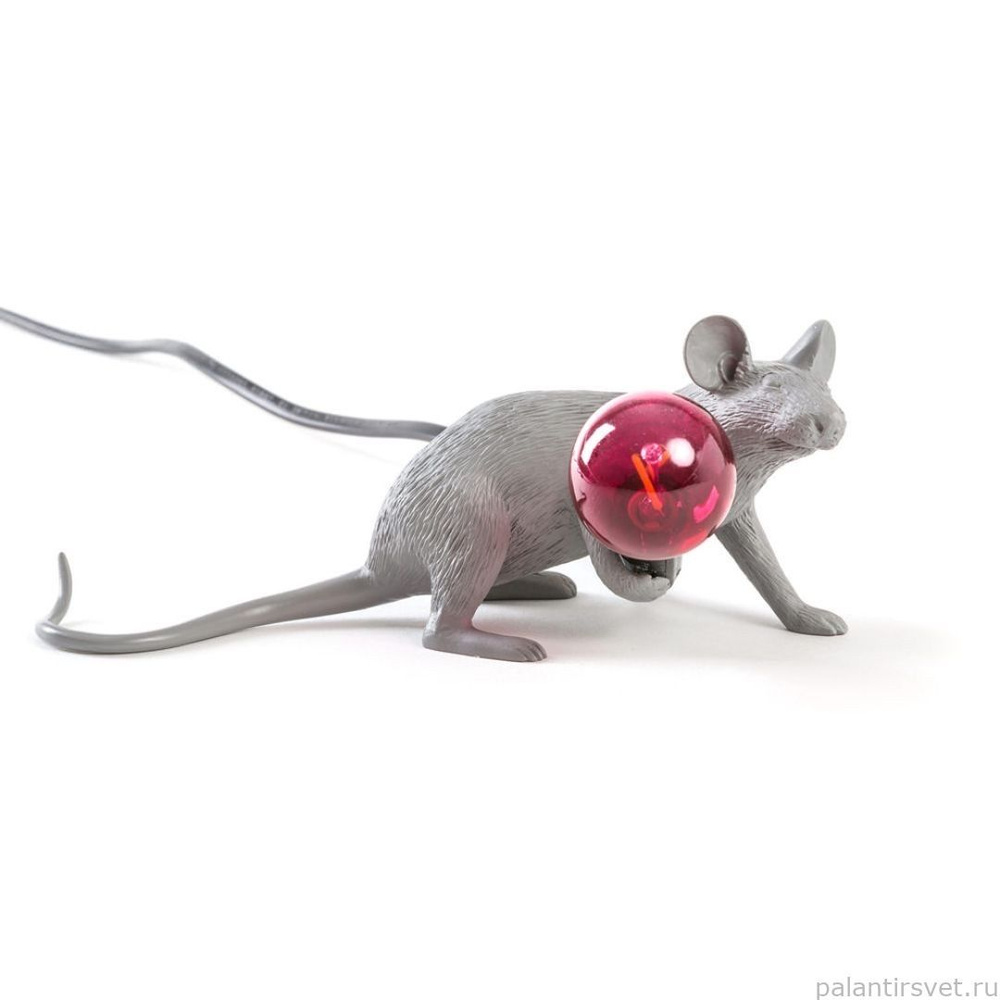 Настольная лампа Seletti Mouse Lamp Lyie Down Grey #1