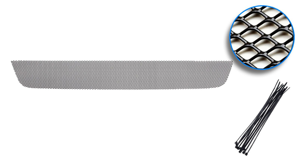 Защитная сетка радиатора для Volkswagen Polo 2010-2014 (V) Седан (Черный, низ, 1шт / НФ-00004430)  #1
