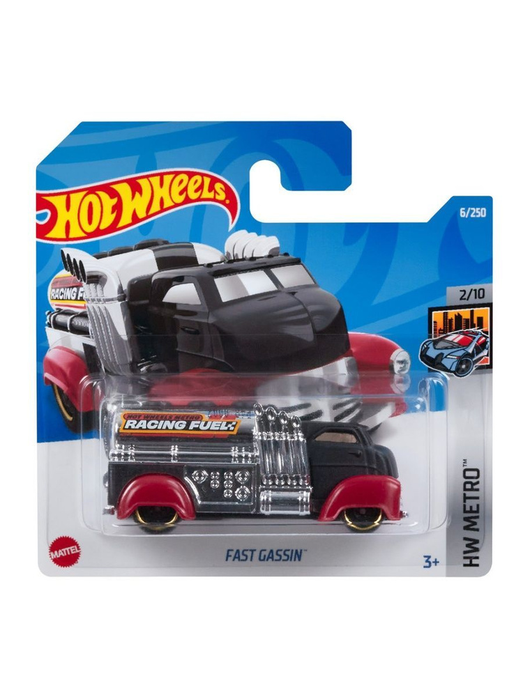 HCW94 Машинка металлическая игрушка Hot Wheels коллекционная модель FAST GASSIN черно-красный  #1