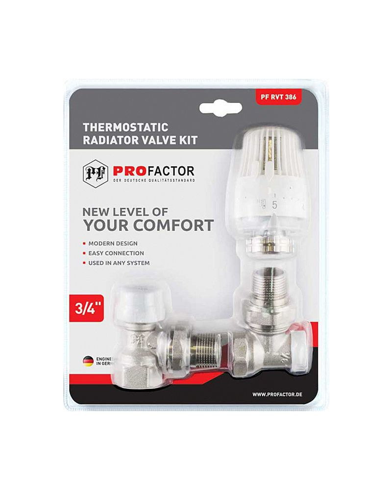 Комплект термостатический для радиатора, 3/4", прямой, ProFactor, PF RVT 386  #1