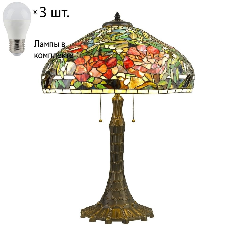 Настольная лампа тиффани с лампочками Velante 868-804-03Lamps E27 P45  #1