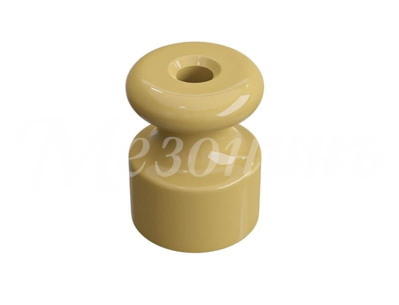 Изолятор универсальный фарфоровый для 2-3 жильного провода, цвет - Песочное золото (40шт/уп)  #1
