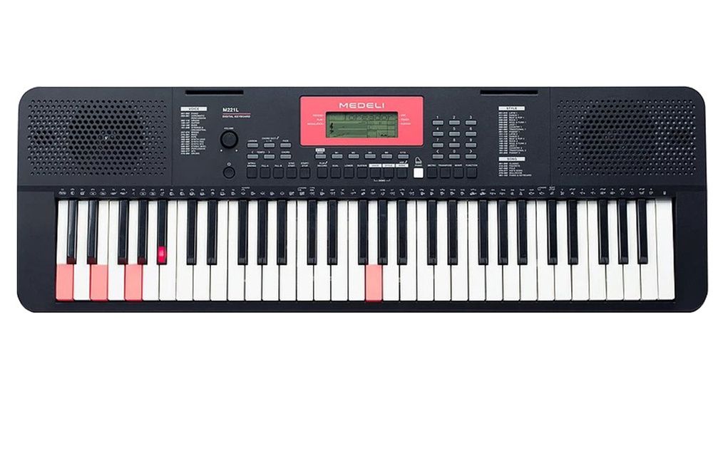 Синтезатор Medeli M221L, с подсветкой, активной клавиатурой и с блоком питания в комплекте.  #1