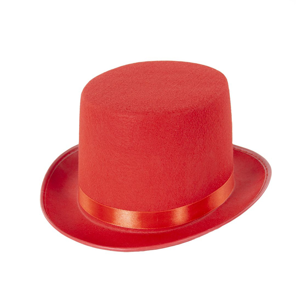 Карнавальная шляпа Цилиндр, размер 57, цвет красный #1
