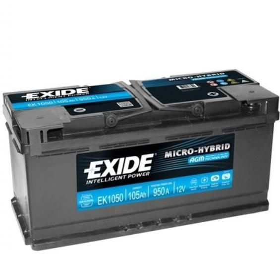 Аккумулятор автомобильный Exide Start-Stop AGM EK1050 (105 A/h), 950A R+ #1