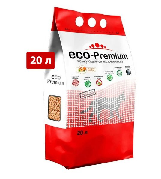 ECO-Premium Наполнитель Древесный Комкующийся Персик 7600г. #1