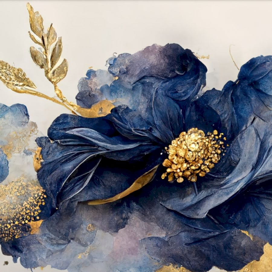 Самоклеящаяся антивандальная пленка для декора, мебели и кухонных фартуков "Синий цветок". (155х60 см.) #1