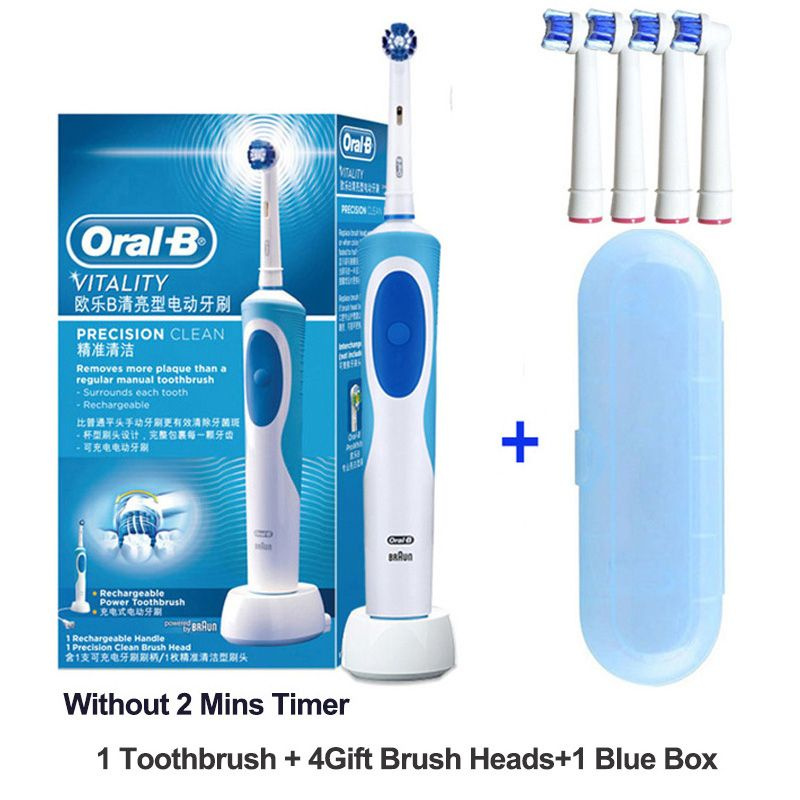 Oral-B Электрическая зубная щетка 1 зубная щетка 1 коробка 4 подарочные насадки, белый, синий  #1