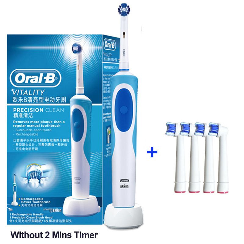 Oral-B Электрическая зубная щетка 1 Зубная щетка 4 подарочная щетка головы, синий, белый  #1