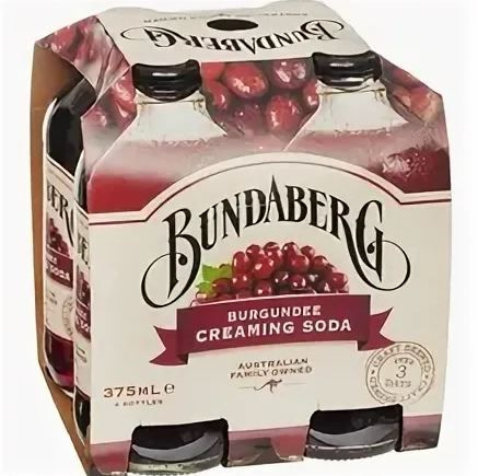 Напиток газированный Bundaberg Burgundee Creaming Soda / Бандаберг Крем-Сода Бургундия, 375 мл * 4 шт, #1