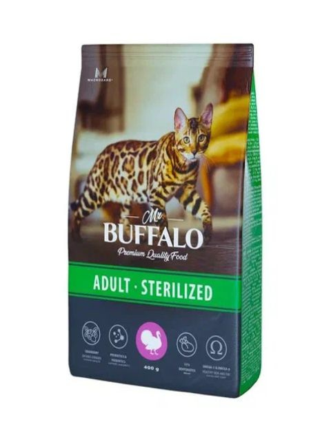 Сухой корм Mr.Buffalo Sterilized для стерилизованных кошек, с индейкой, 400г  #1