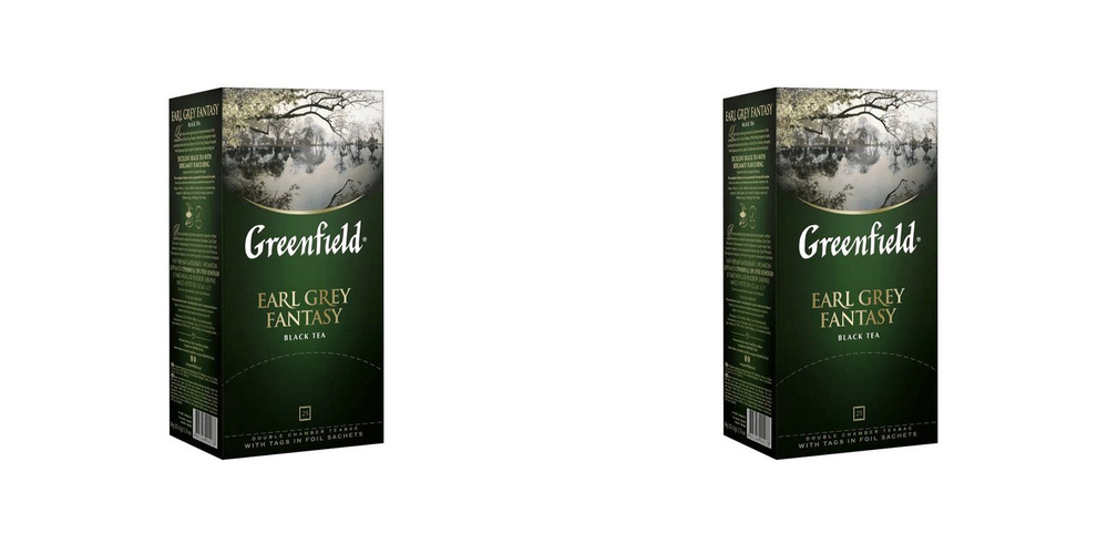 Greenfield Чай в пакетиках Earl Grey Fantasy Бергамот, черный, 25 пакетиков, 2 шт  #1