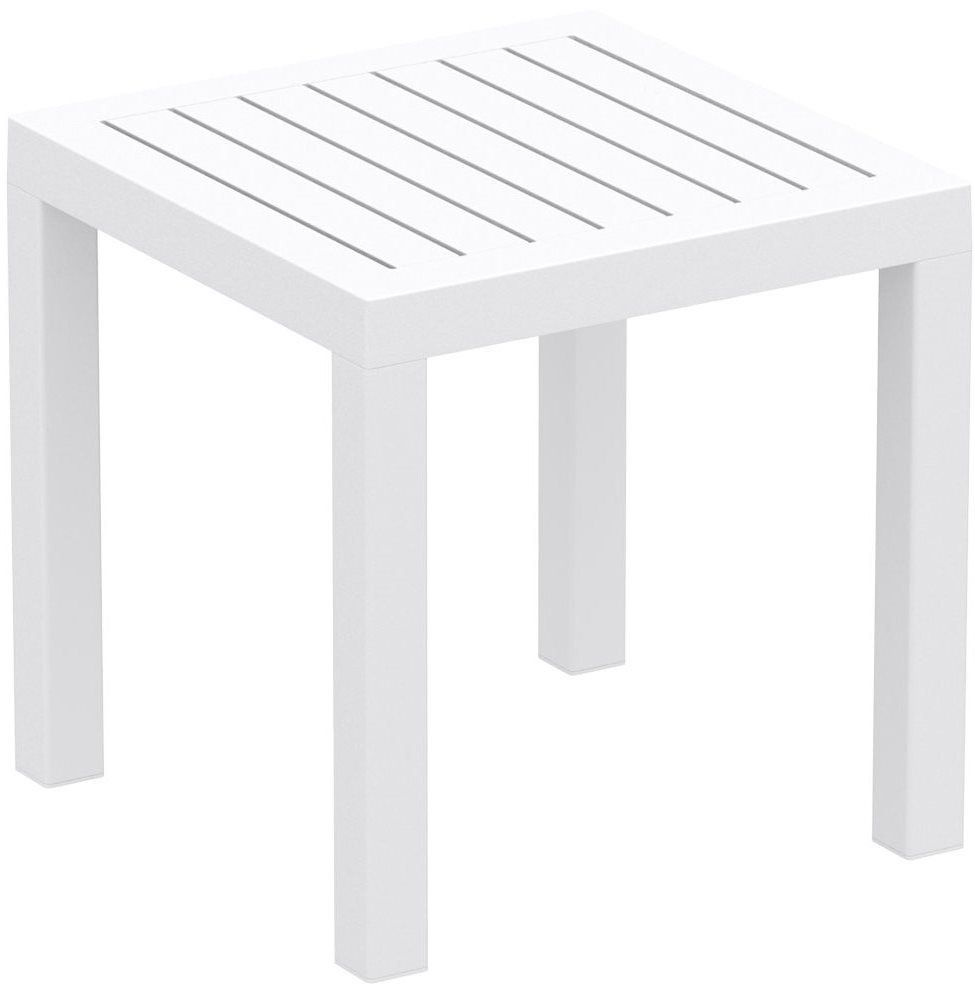 Столик садовый журнальный пластиковый для лежака и шезлонга Ocean Side Table, белый, Siesta  #1