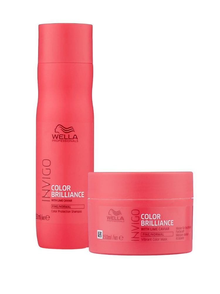 Wella Professionals Набор Invigo Brilliance Шампунь для защиты цвета нормальных/тонких волос, 250мл + #1