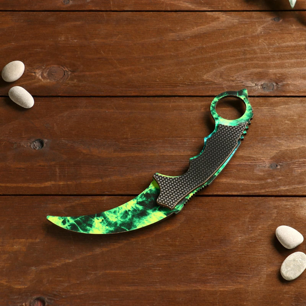 Игрушечное оружие "Керамбит изумрудные волны" сувенир, подарок для детей  #1