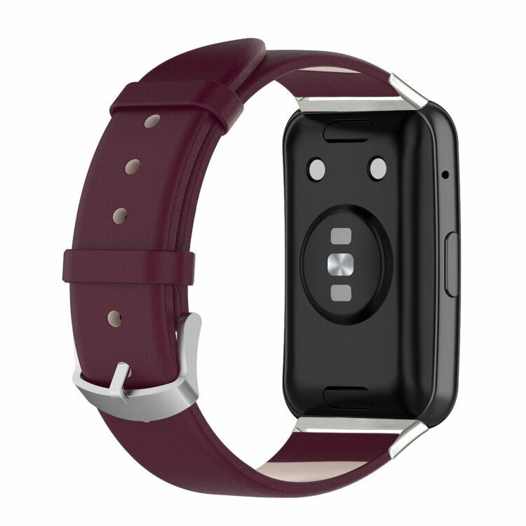 Кожаный ремешок для Huawei Watch Fit TIA-B09 (темно-красный) #1