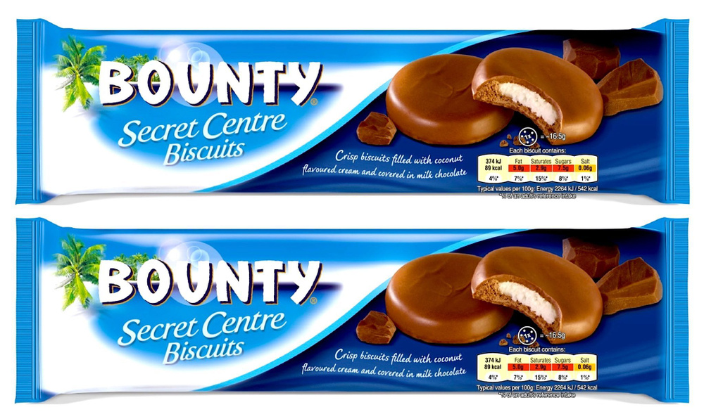 Набор бисквитного печенья Bounty Secret centre biscuits(132гр) 2 шт (Великобритания)  #1